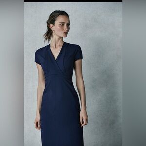 MM LaFleur Wool Blend Emma Dress in Galaxy Blue size 8